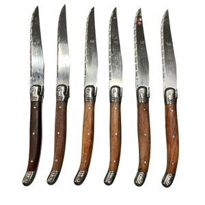 Sabatier Steak Knives Set of 6 La Guiole The Bee Made in France Wood Handles